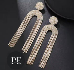 Gold Tassel statement earrings