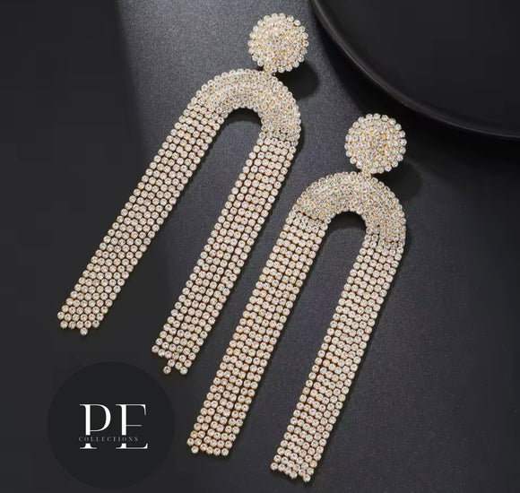 Gold Tassel statement earrings