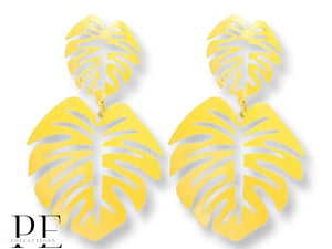 Yellow tropical palm Earrings