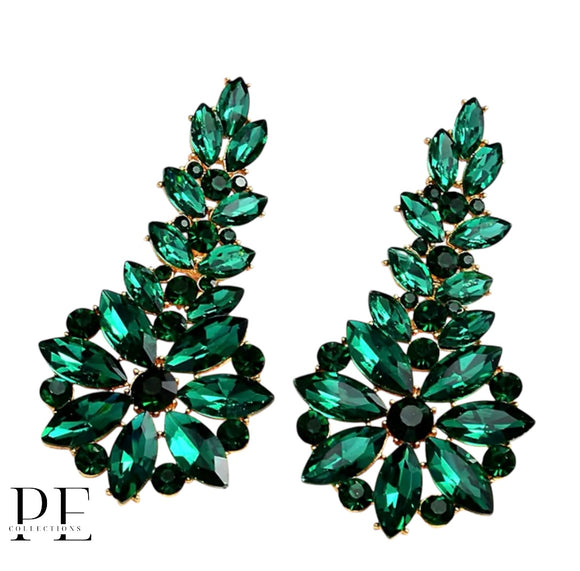 Green Iris Earrings