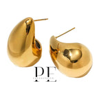 Gold Large tear drop earrings