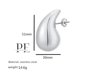Silver Large drops Earrings
