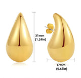 Gold Large tear drop earrings