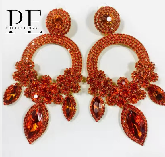Red Chandelier earrings