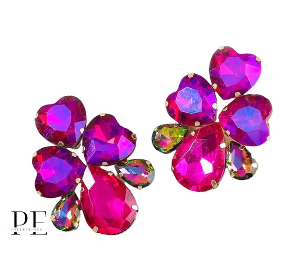 Pink heart earrings