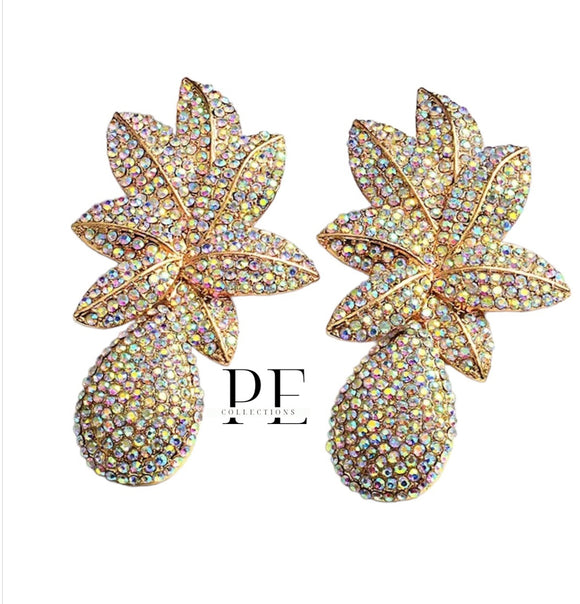Sparkly Gold Pineapple Earrings