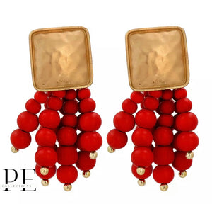 Red Bamboo Earrings