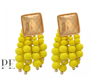 Yellow Bamboo Earrings
